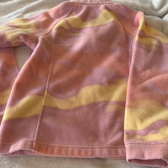 Gently Loved Girls Columbia Vibrant Pink and Yellow Fleece Jacket - Picture 8 of 9